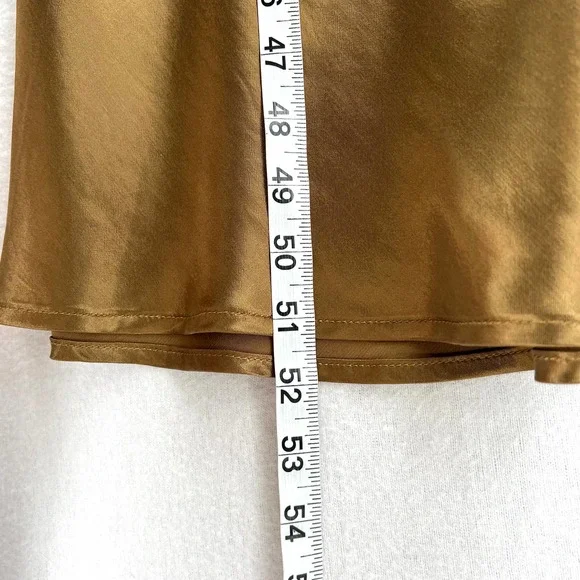 ENZA COSTA Dress Womens Medium Fatigue Satin Bias Slip Maxi Spaghetti Strap NWOT - Picture 15 of 15